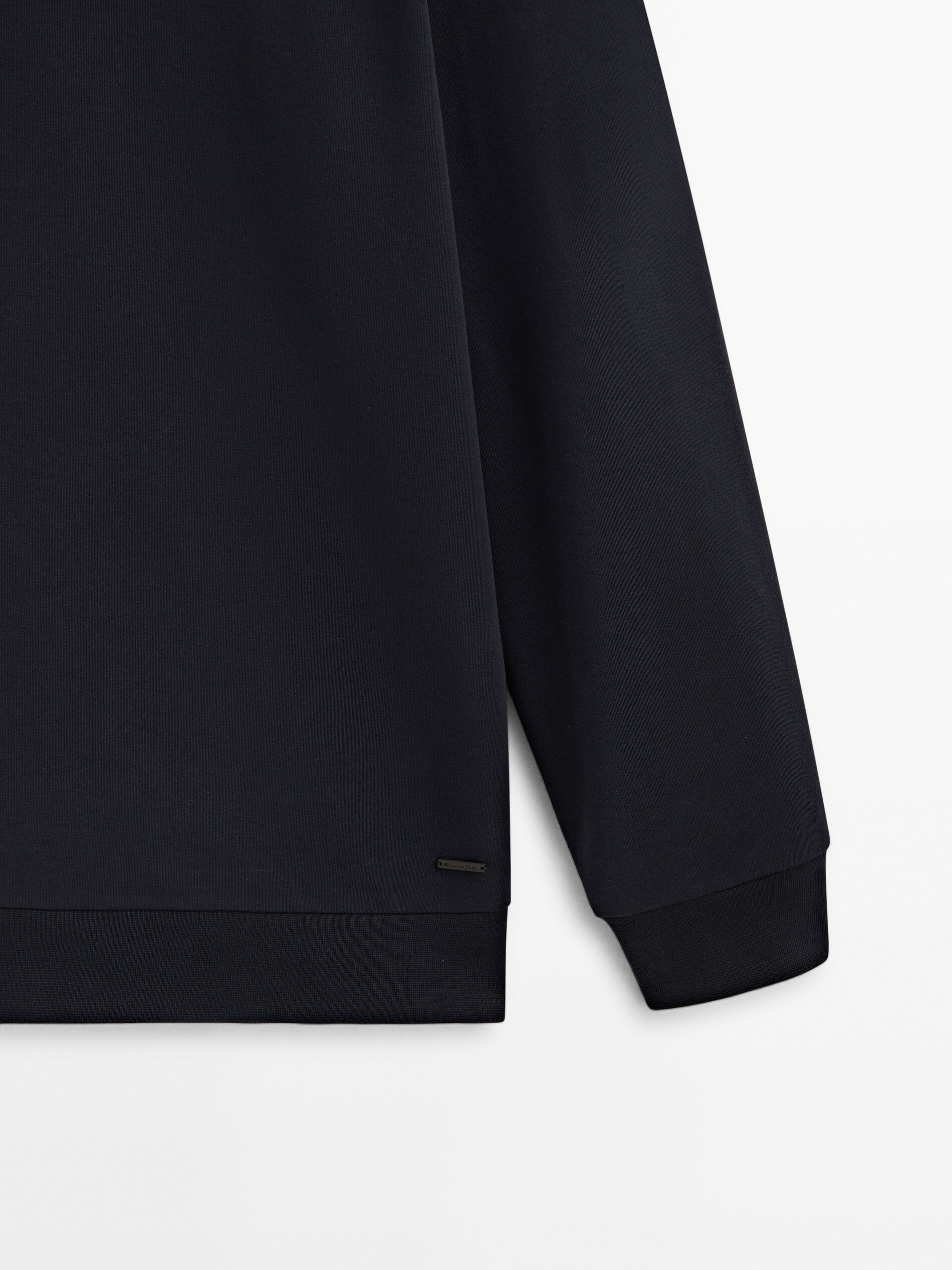 Sudadera lisa mezcla algodon - AZUL MARINO