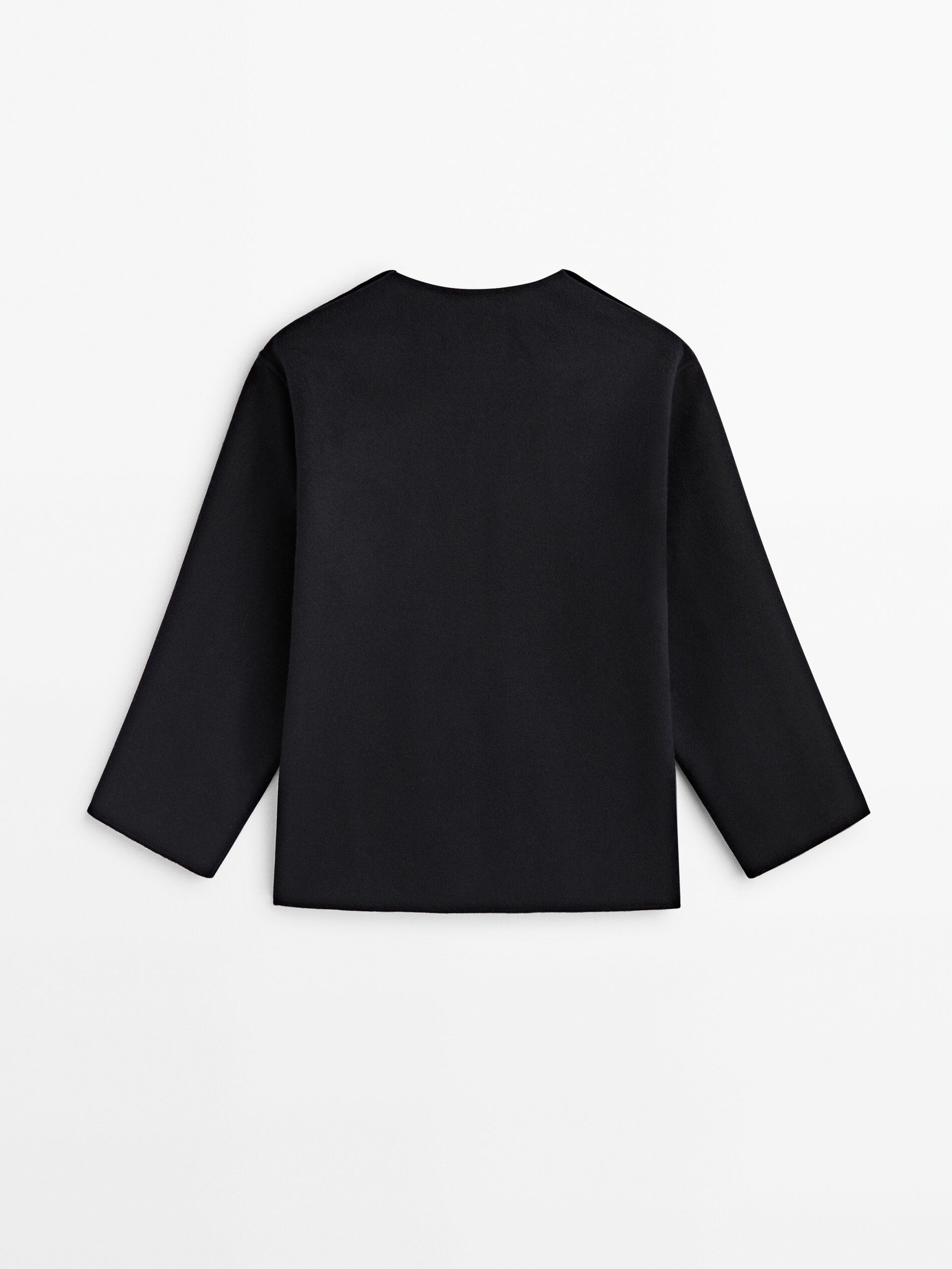 Abrigo corto mezcla lana botones dorados - AZUL MARINO