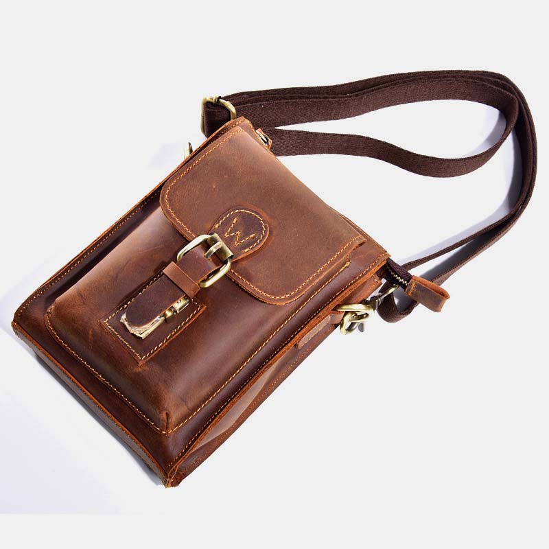 Genuine Leather Multifunction Messenger Bag