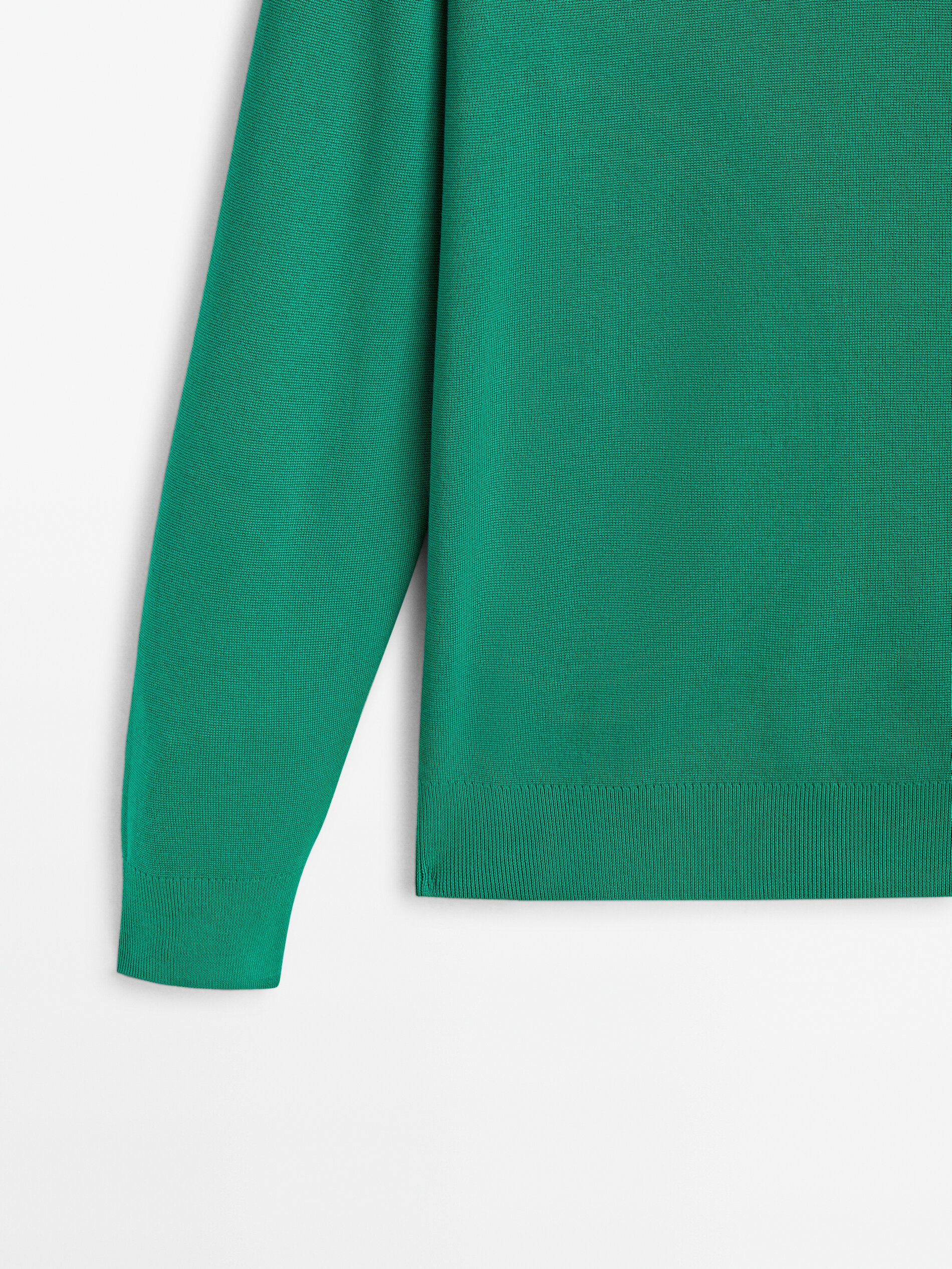 Jersey punto milano algodon cuello polo - Verde