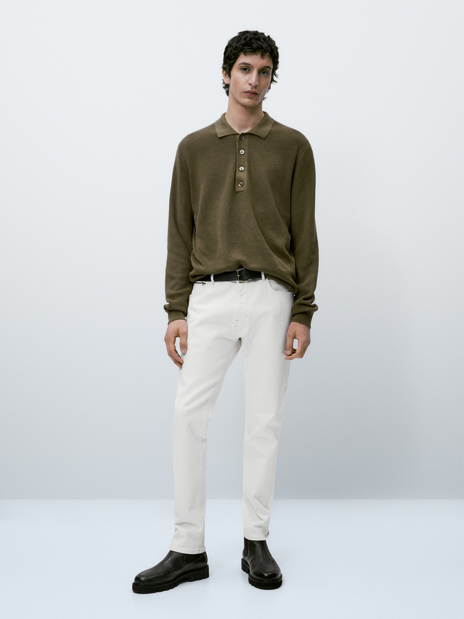 Jersey polo estructura algodon - KAKI CLARO