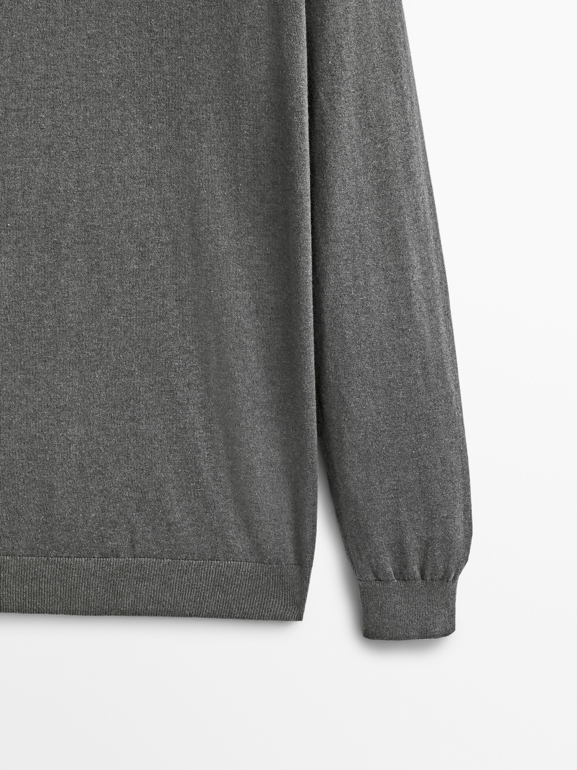 Jersey cuello alto algodon cashmere seda - GRIS ANTRACITA