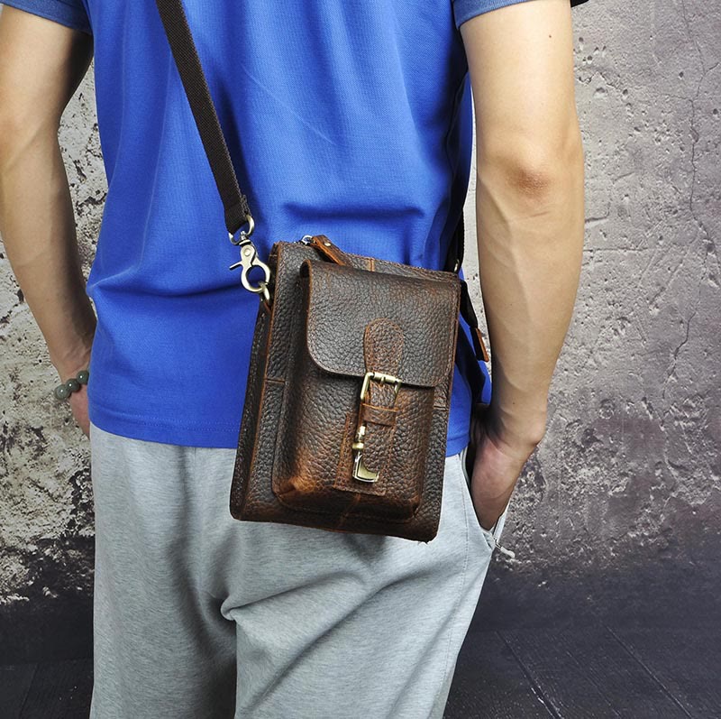 Genuine Leather Multifunction Messenger Bag