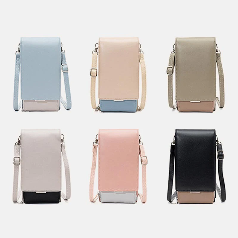 Small Cell Phone Purse Mini PU Crossbody Bag Wallet with Card Slot