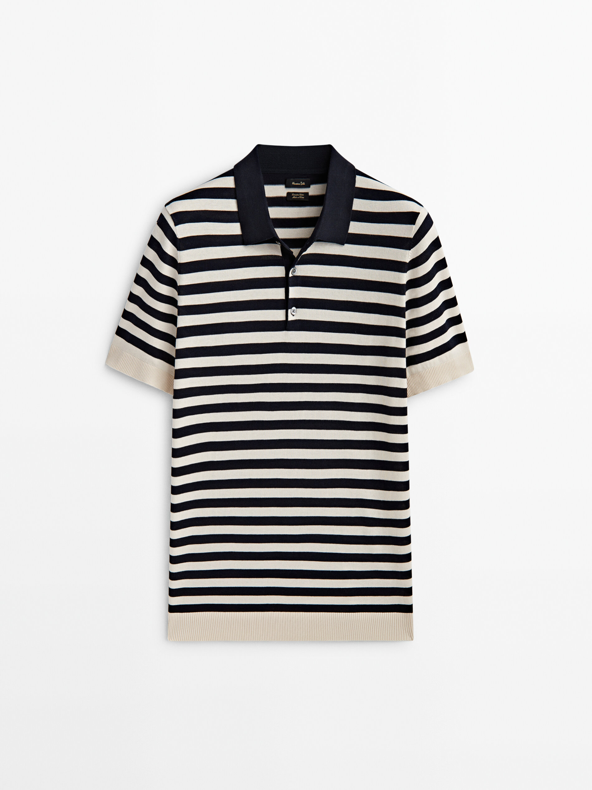 Jersey polo rayas cuello contraste manga corta - AZUL MARINO