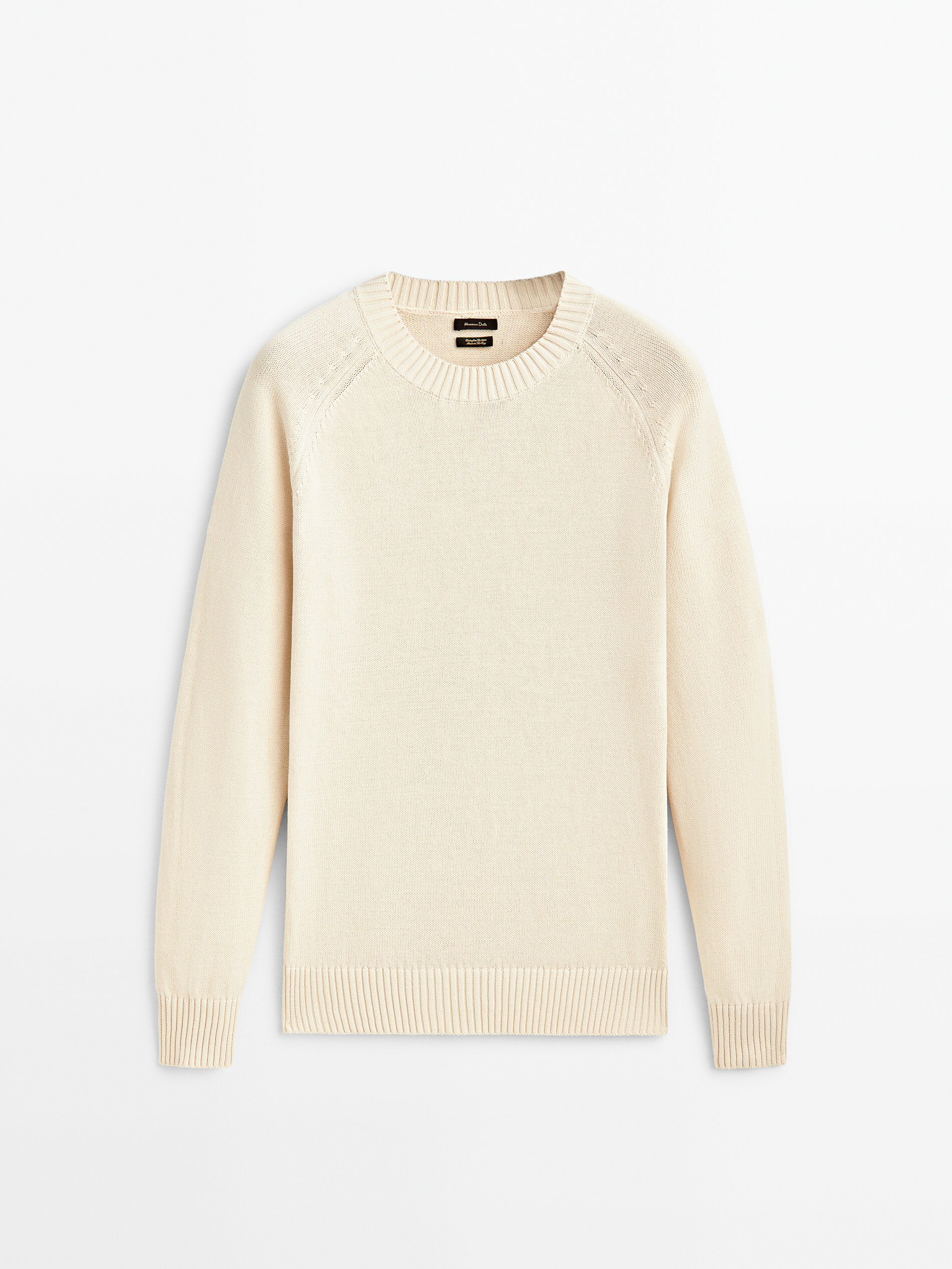 Jersey cuello redondo 100% algodon - Beige