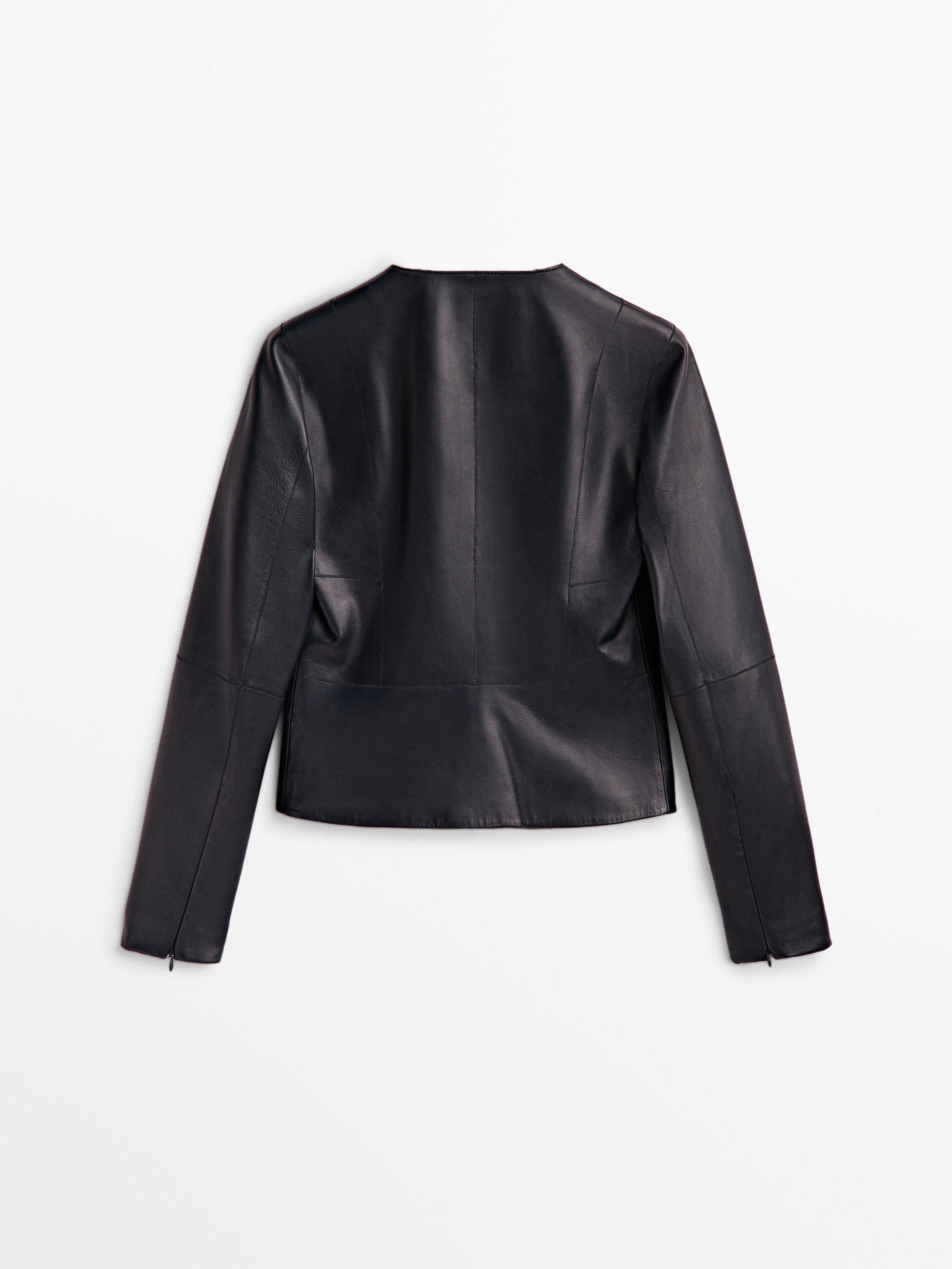 Cazadora piel napa azul marino - AZUL MARINO