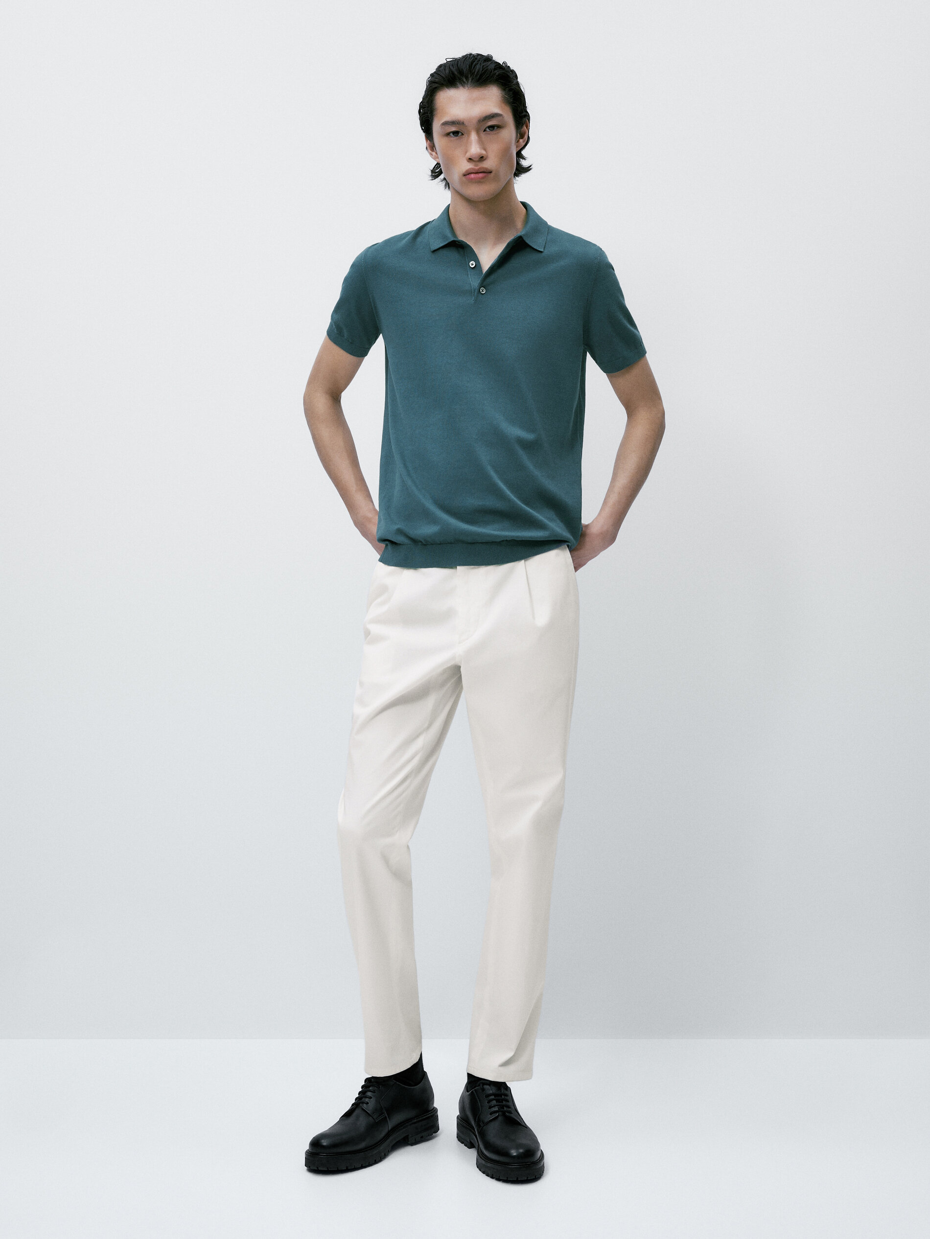 Jersey polo manga corta algodon - Azul oscuro