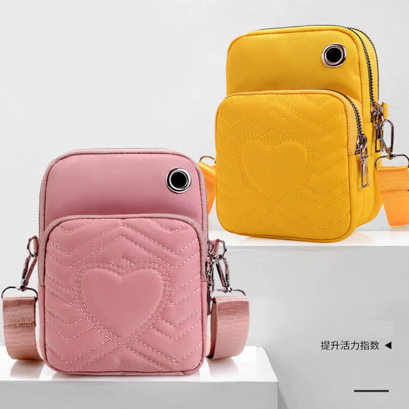 Double Compartment Cellphone Crossbody Mini Bag Lightweight Cute Shoulder Purses