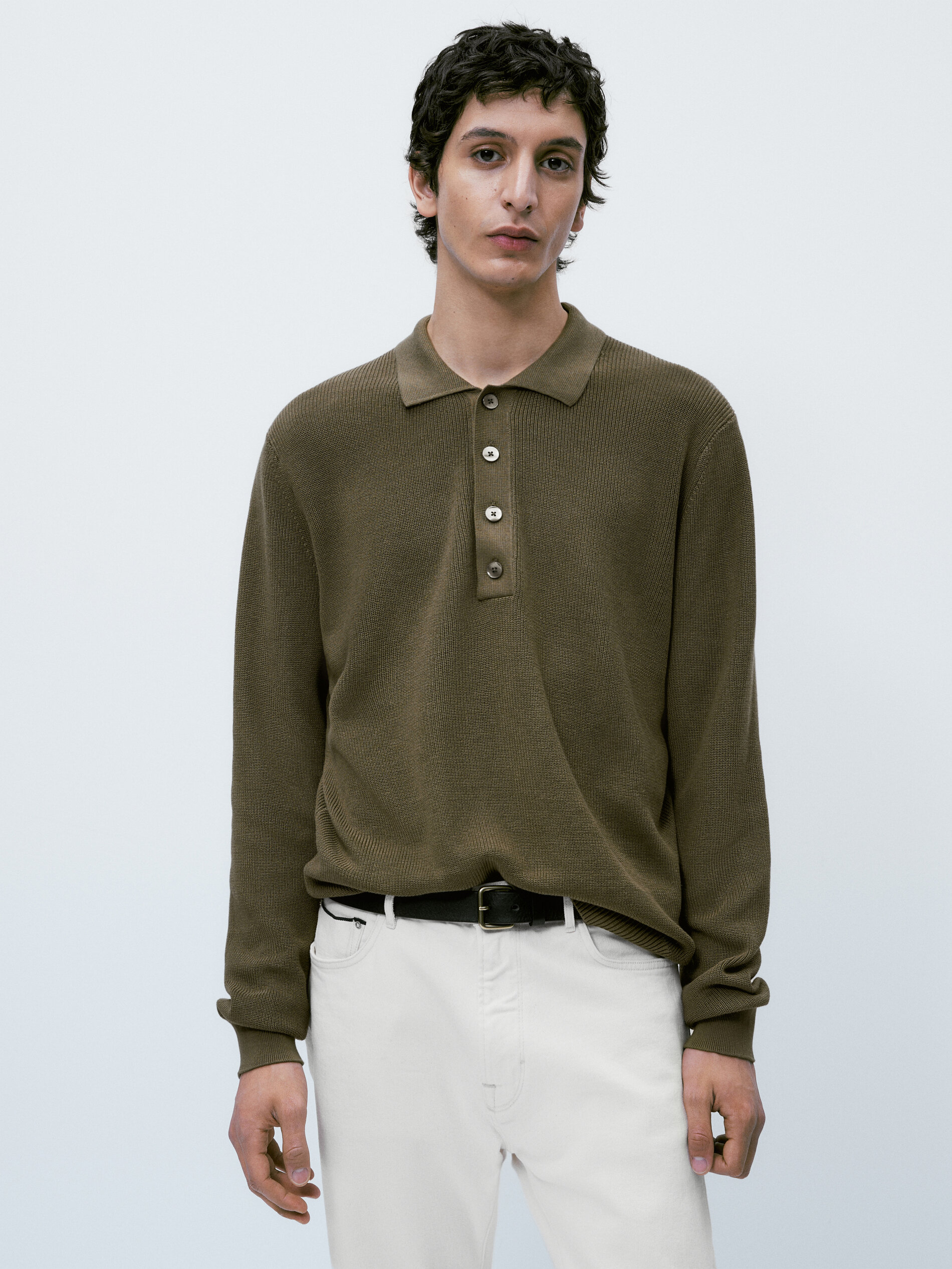 Jersey polo estructura algodon - KAKI CLARO