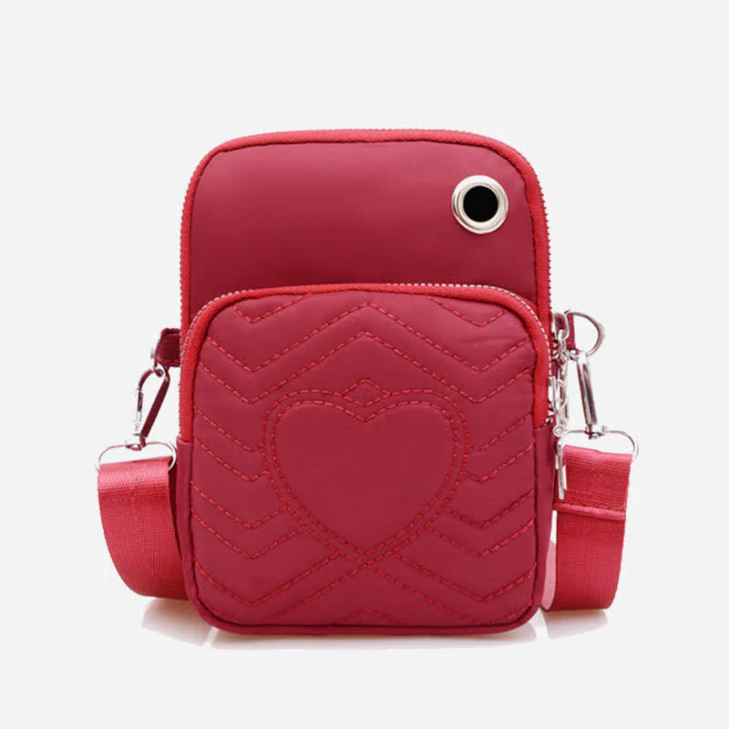 Double Compartment Cellphone Crossbody Mini Bag Lightweight Cute Shoulder Purses