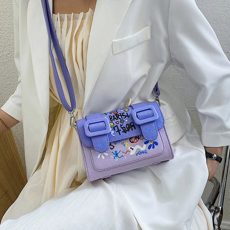 Graffiti Small Phone Purse Fashion Crossbody Shoulder Bag Handbag