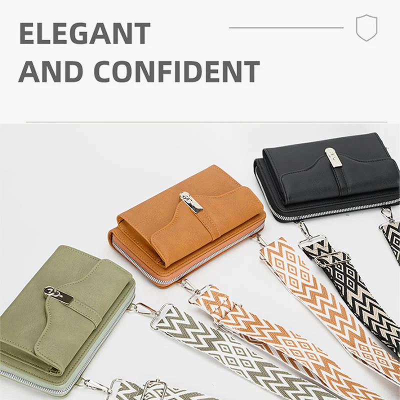 Crossbody Phone Bag Detachable Wide Strap Wallet For Women