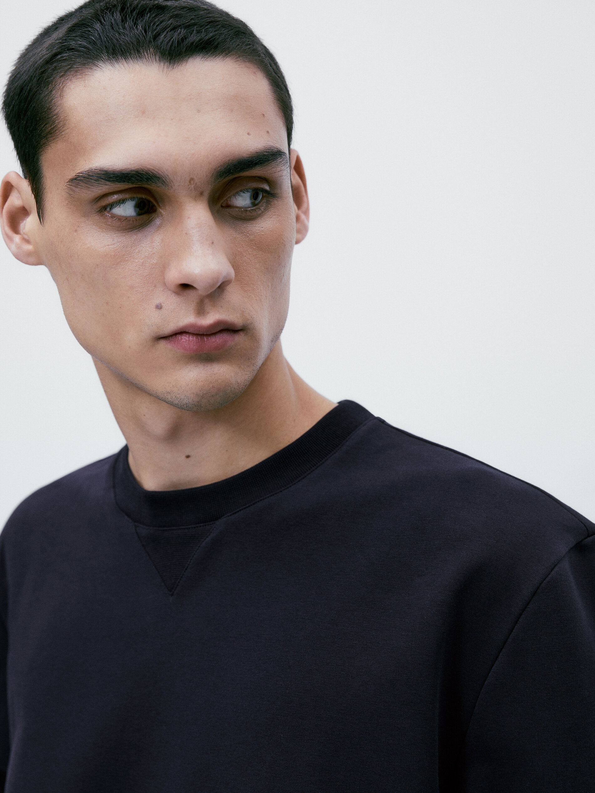 Sudadera lisa mezcla algodon - AZUL MARINO