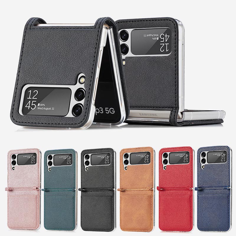 Samsung Galaxy Z Flip& Z Flip 3 4 Phone Case Leather Phone Bag with Card Holder