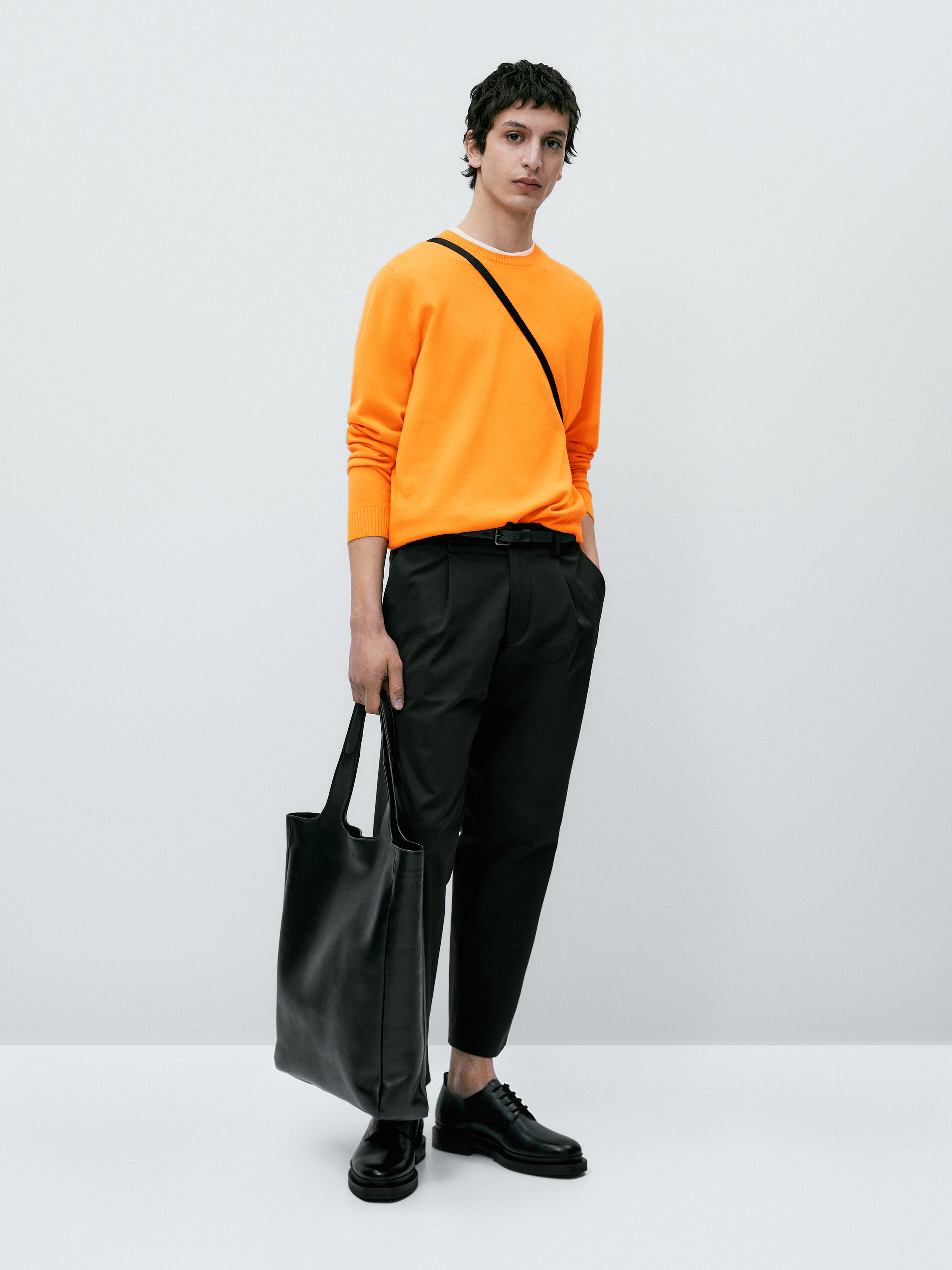 Jersey cuello redondo 100% algodon - TONO NARANJA