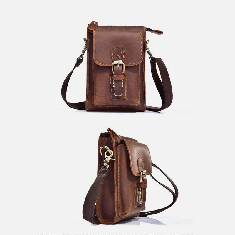 Genuine Leather Multifunction Messenger Bag