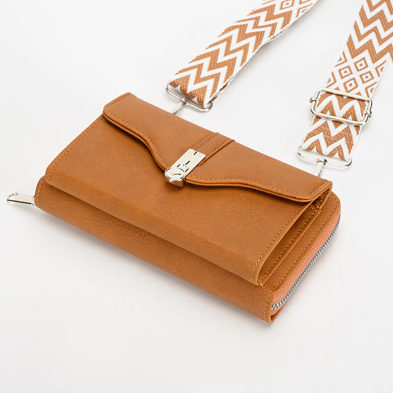 Crossbody Phone Bag Detachable Wide Strap Wallet For Women