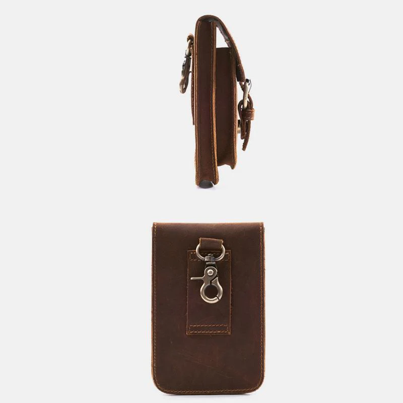 Retro GenuineLeather Waist Phone Bag