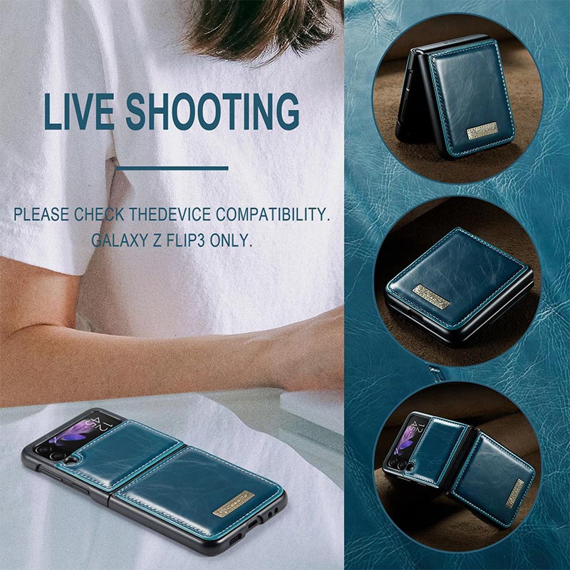 Samsung Galaxy Z Flip 3, Z Flip 4 Phone Case Handmade Leather Phone Bag