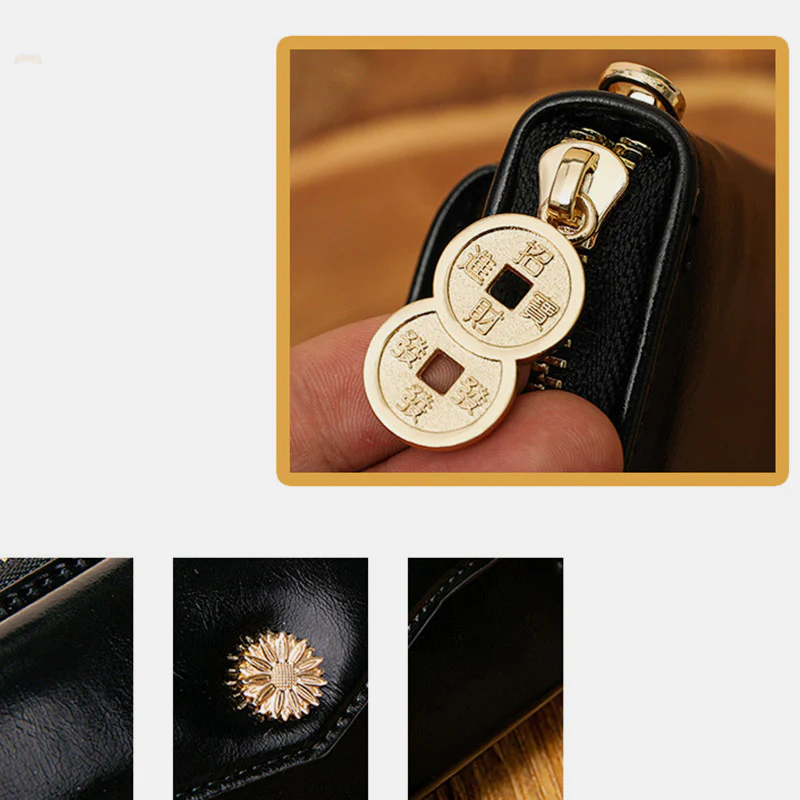 Women Leather Wallet Large Capacity Zipper Around Wristlet Bags Phone Holder