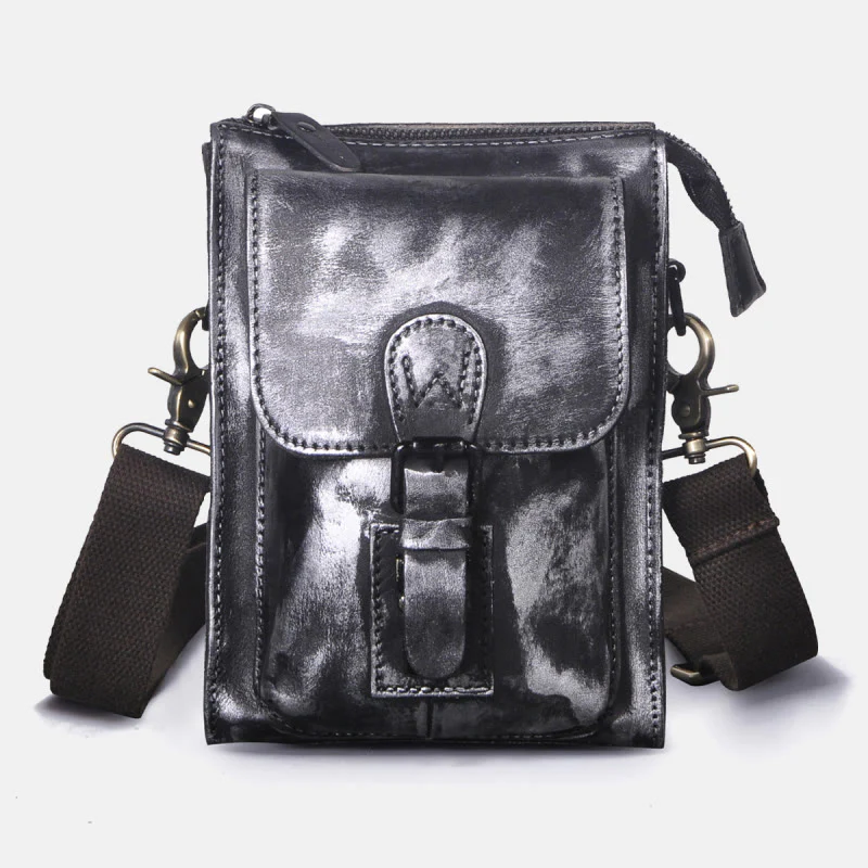 Genuine Leather Multifunction Messenger Bag