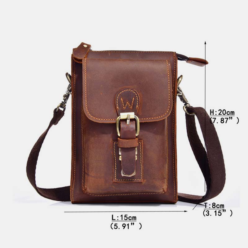 Genuine Leather Multifunction Messenger Bag