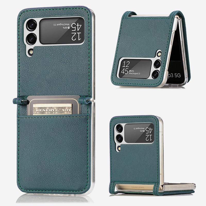 Samsung Galaxy Z Flip& Z Flip 3 4 Phone Case Leather Phone Bag with Card Holder