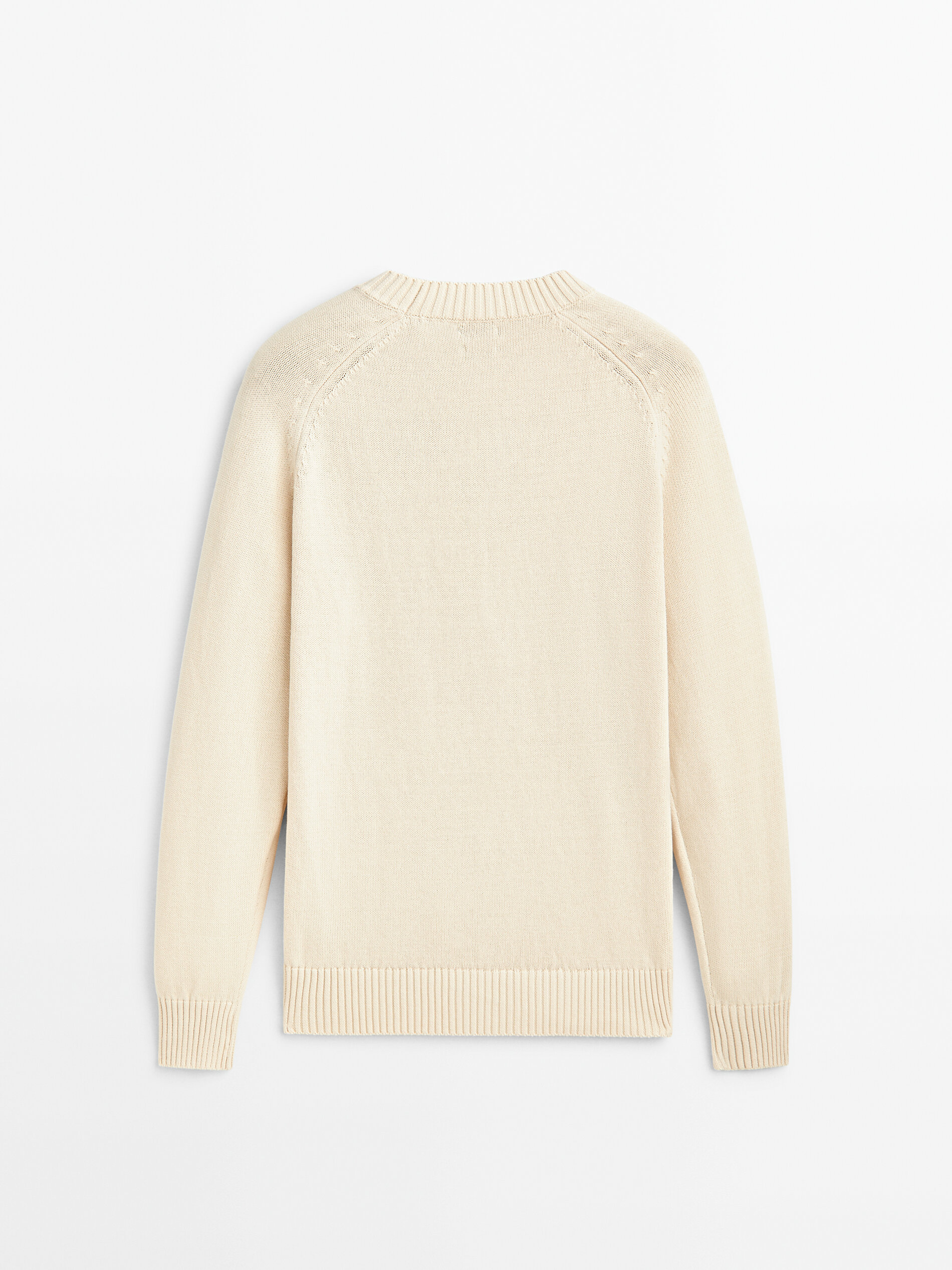 Jersey cuello redondo 100% algodon - Beige