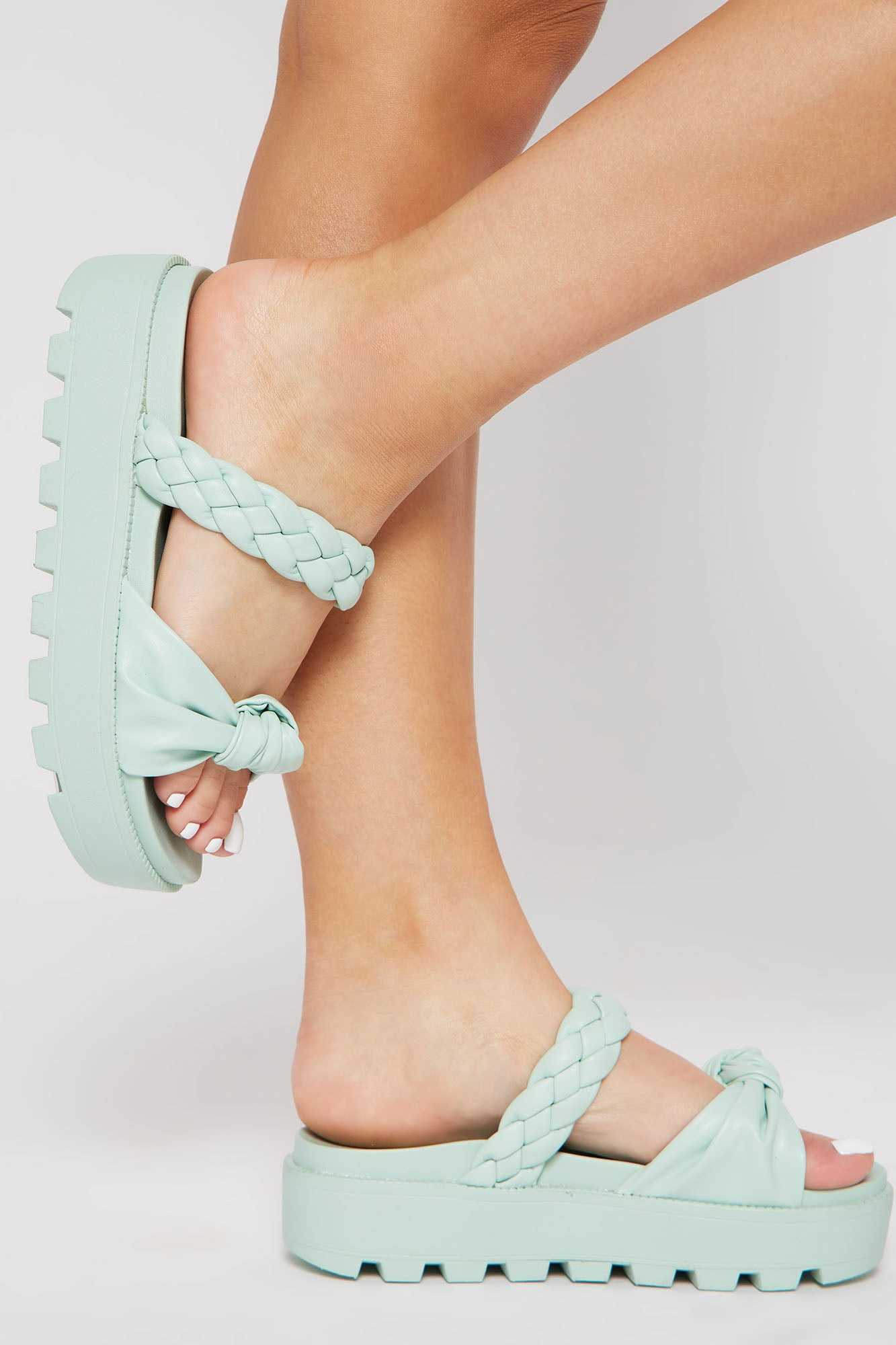 Audrina Flat Sandals   Mint