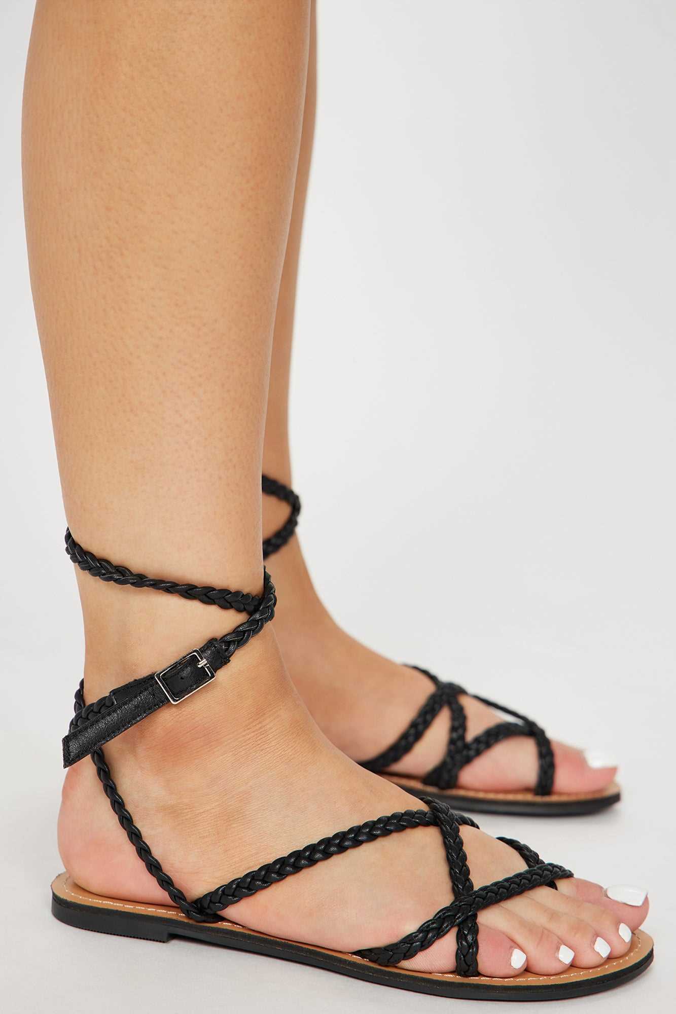 Addison Flat Sandals   Black