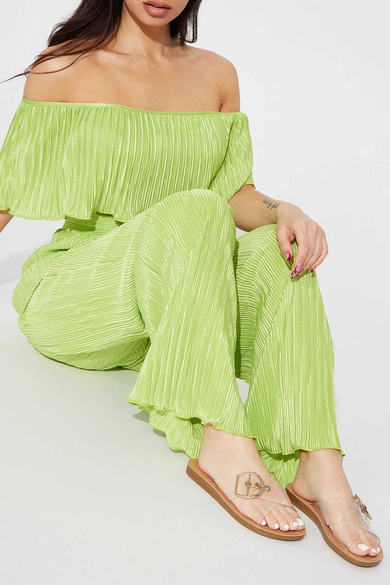 Melody Buckle Detail Slides   Clear