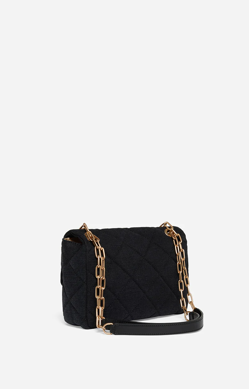 VANESSA BRUNO - Moon Bag Linen - Noir