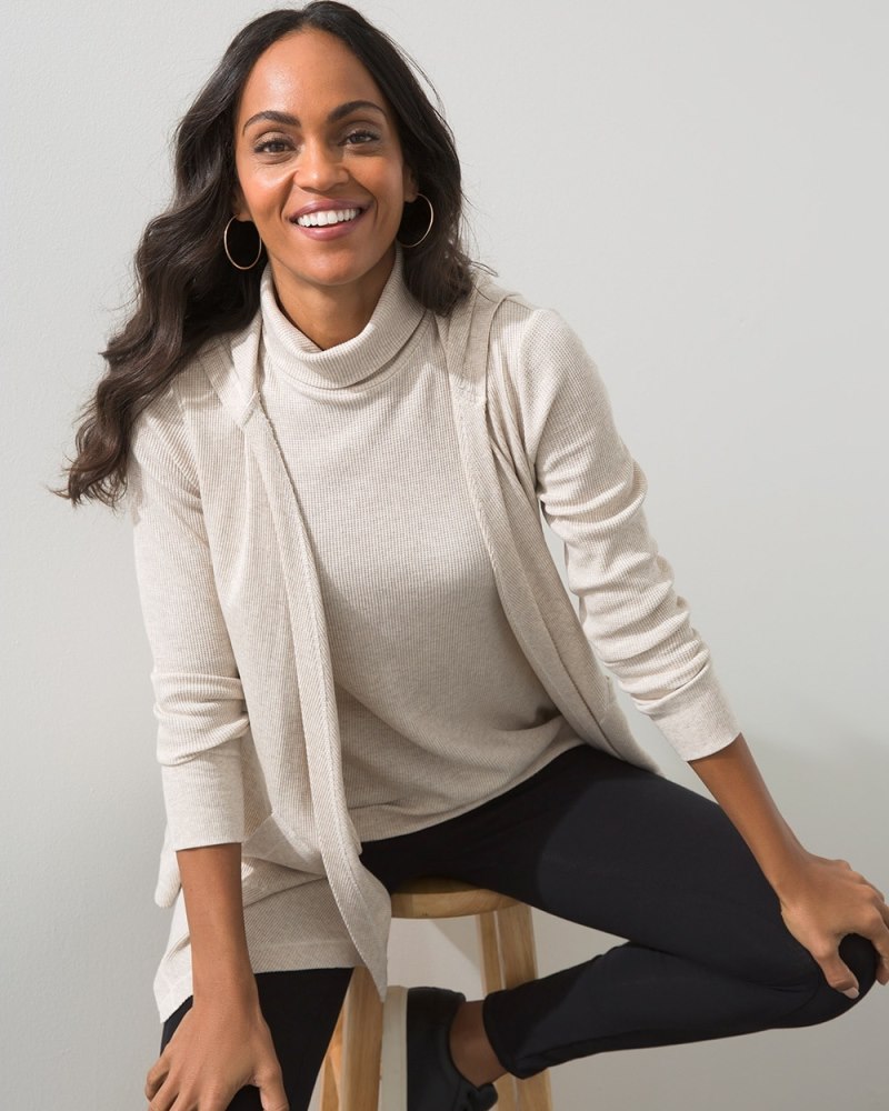 Zenergy Waffle Knit Cardigan Chrysanthemum