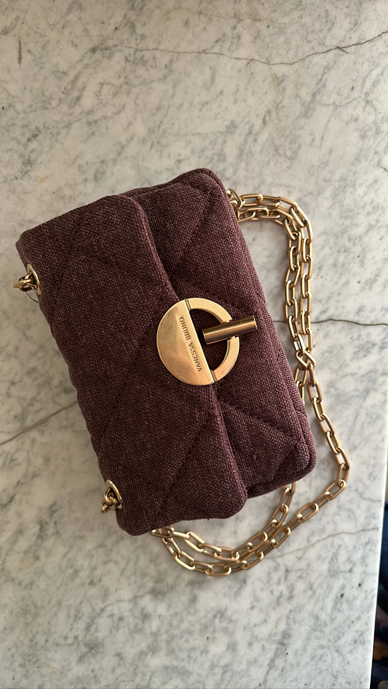 VANESSA BRUNO - Nano Moon Bag Linnen - Prune