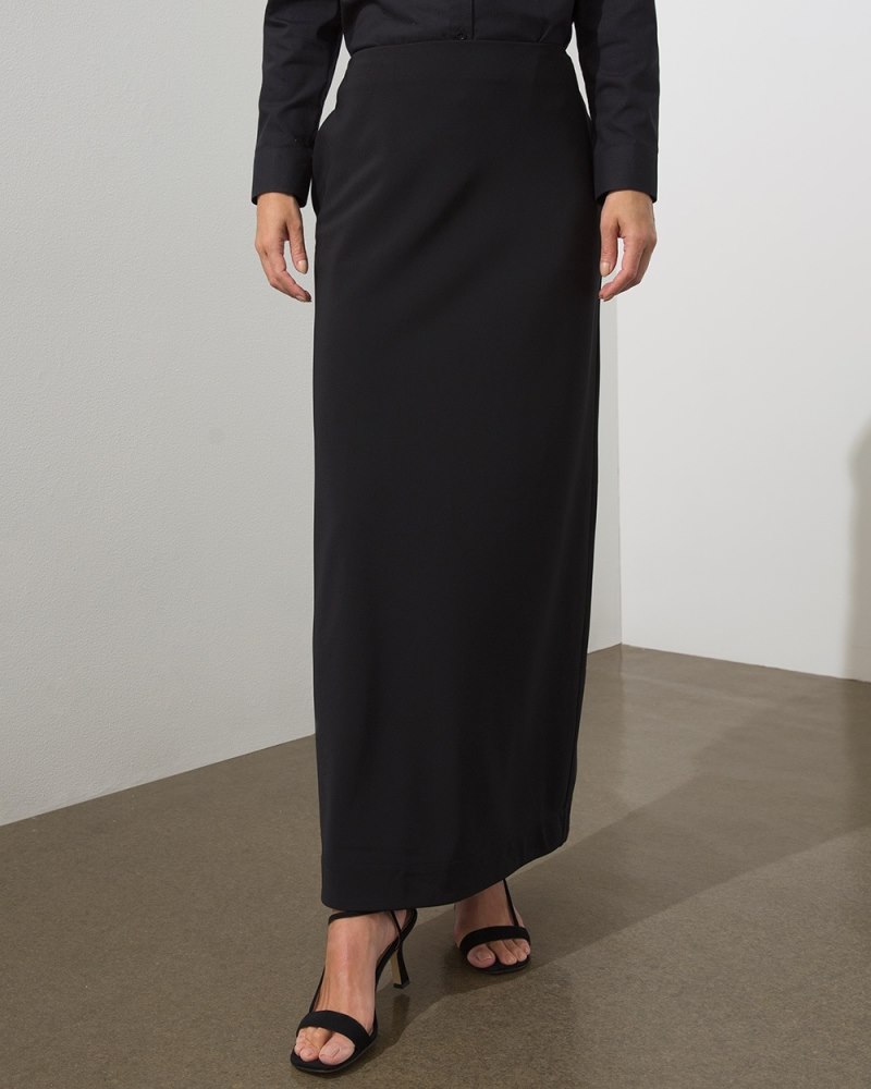 Black Label Stretch Maxi Skirt Black