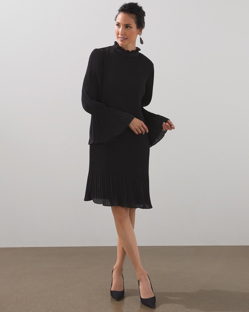 Black Label Crinkle Dress Black