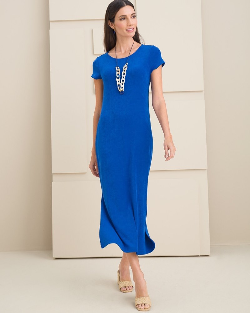 Travelers Classic Short Sleeve Maxi Dress Cosmic Cobalt
