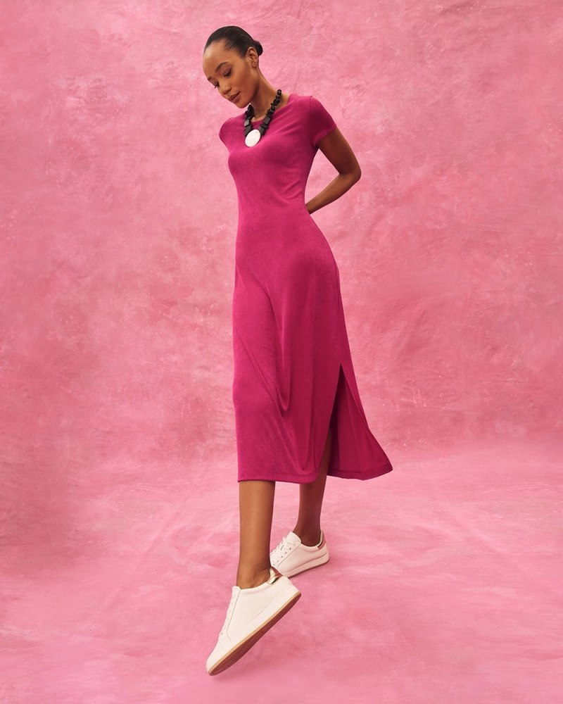 Travelers Classic Short Sleeve Maxi Dress Very Cherry