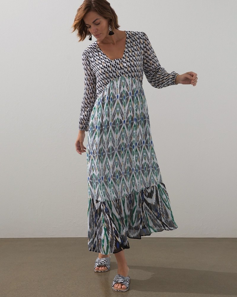 40th Anniversary Ikat Clip Dot Dress Black