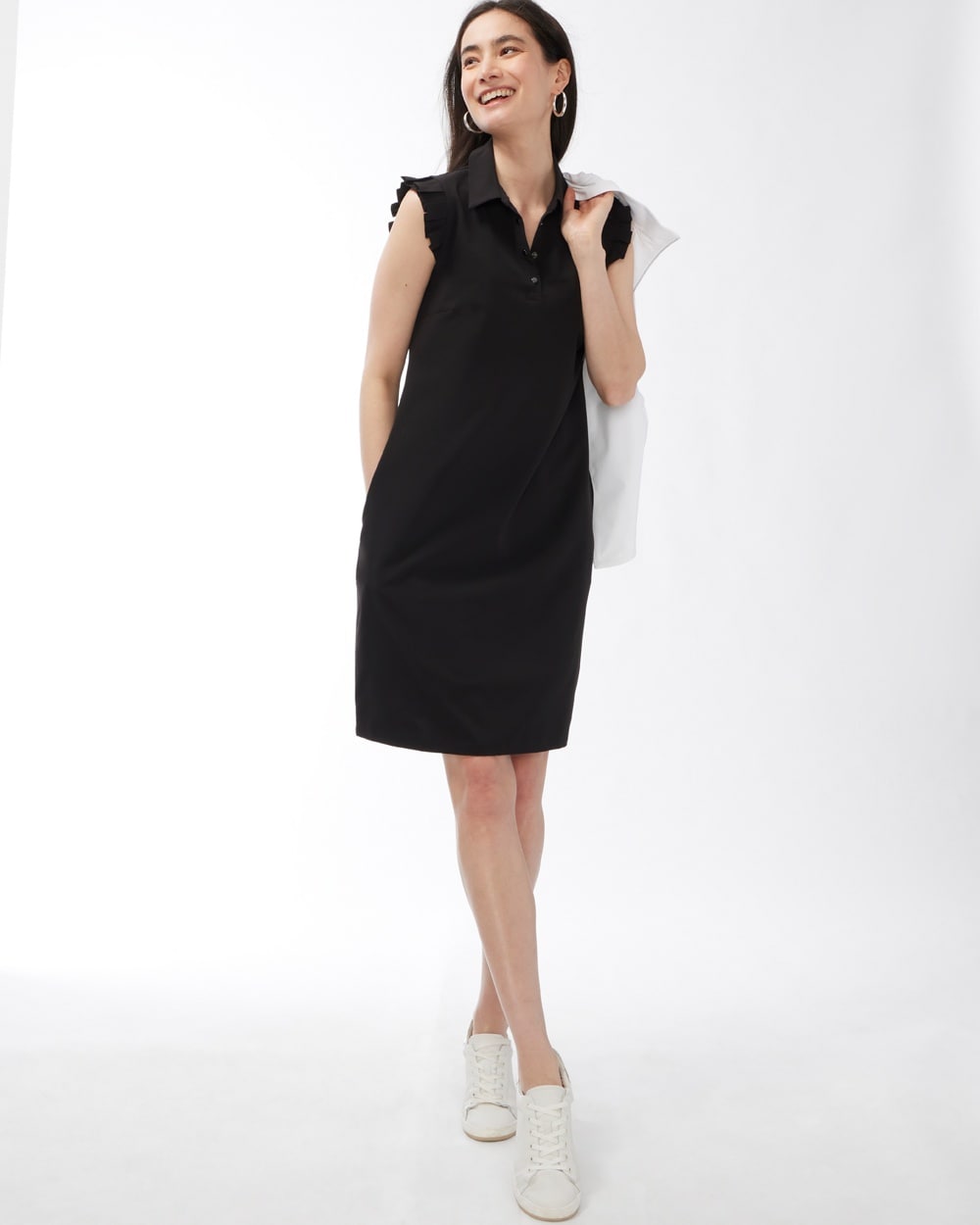 Zenergy UPF Ruffle Neck Dress Black