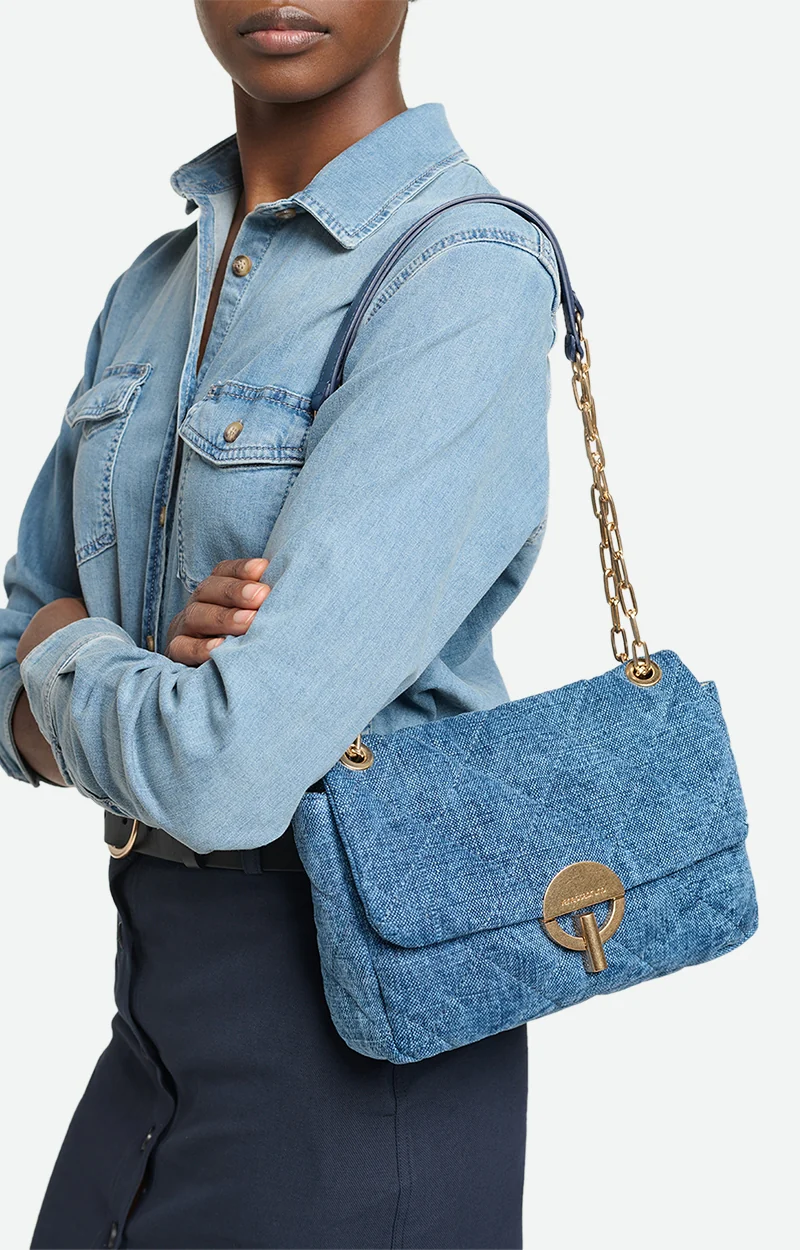 VANESSA BRUNO - Moon Bag Linen - Indigo