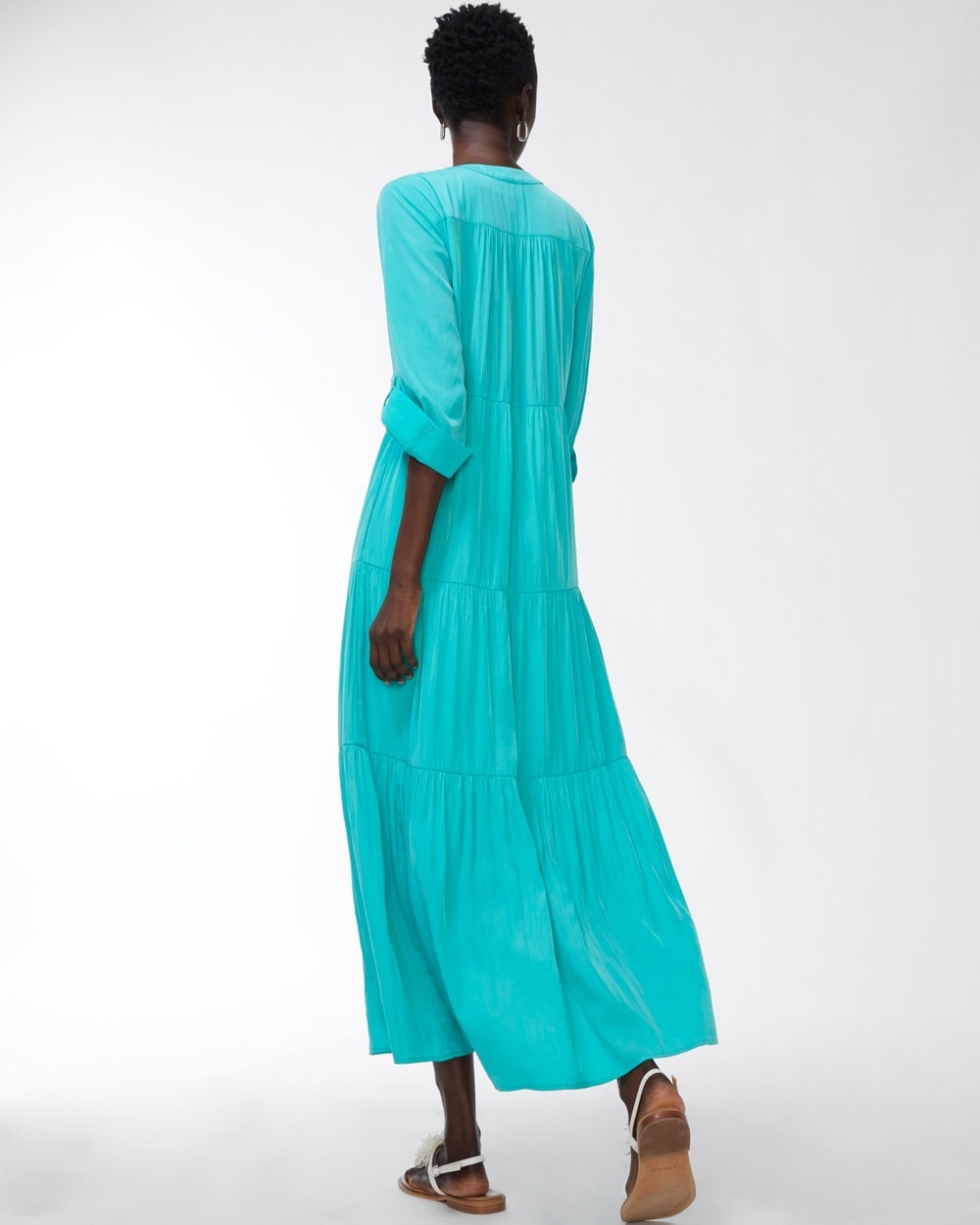 Tiered Maxi Sundress Agua Azul