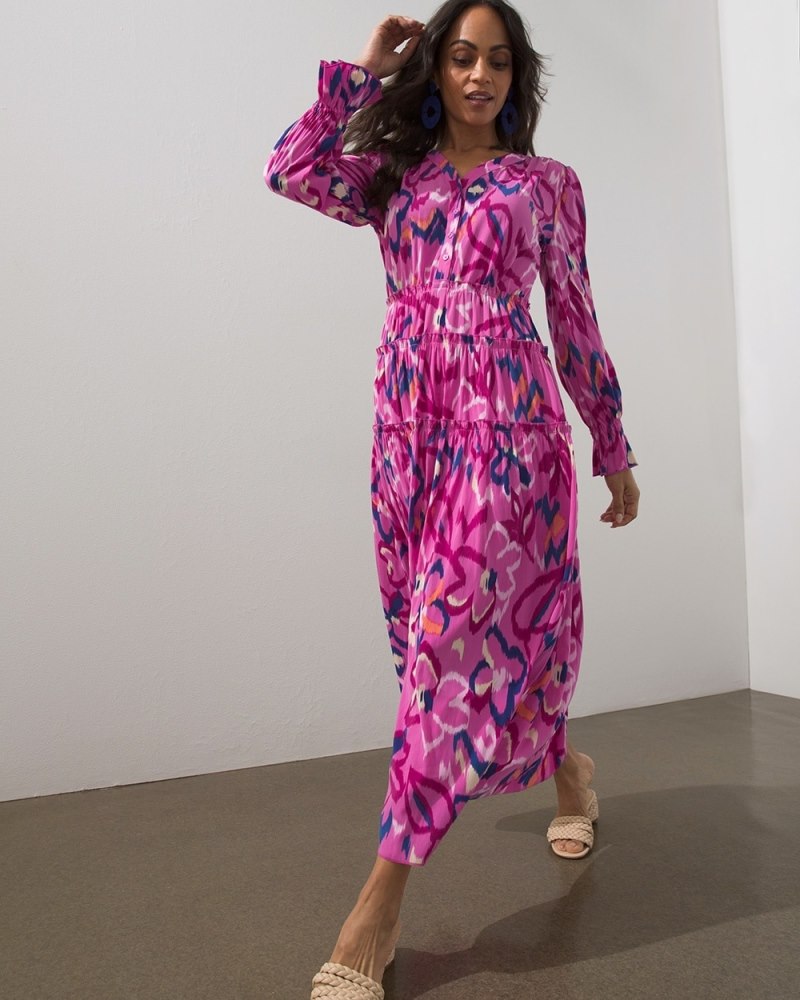 Ikat Tiered Maxi Dress Kalmia