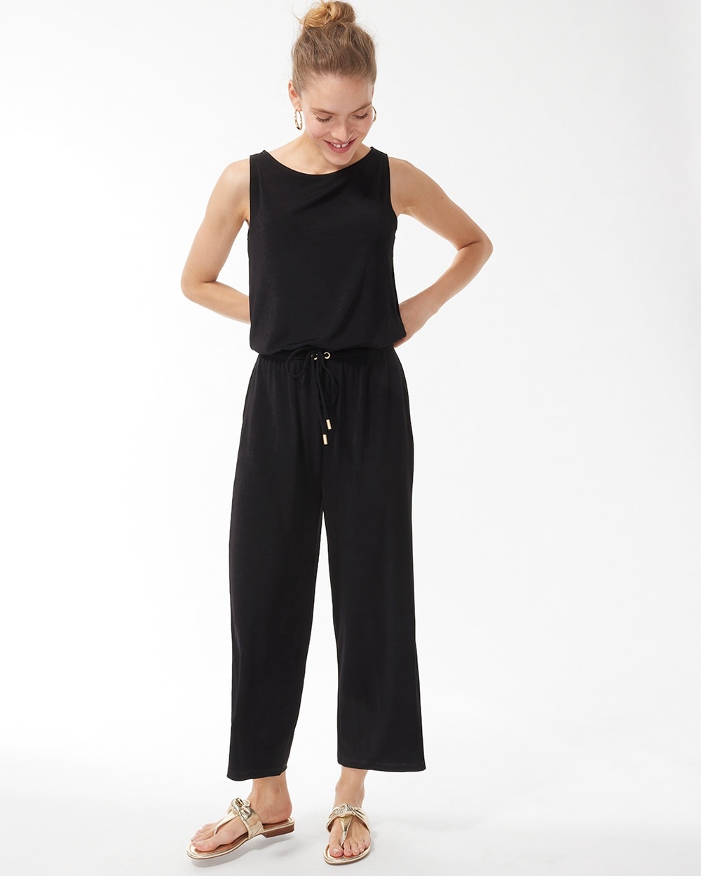 Travelers Tie Waist Jumpsuit Travelers Black