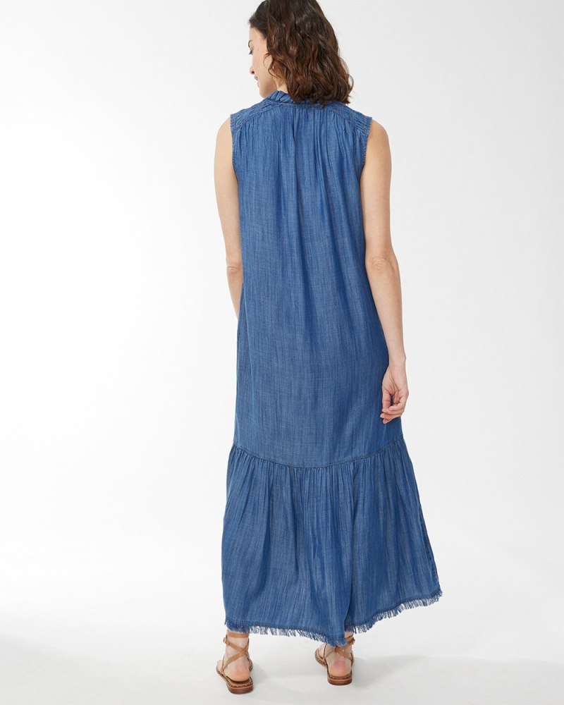 Tencel Modern Peasant Dress Buttercup Indigo