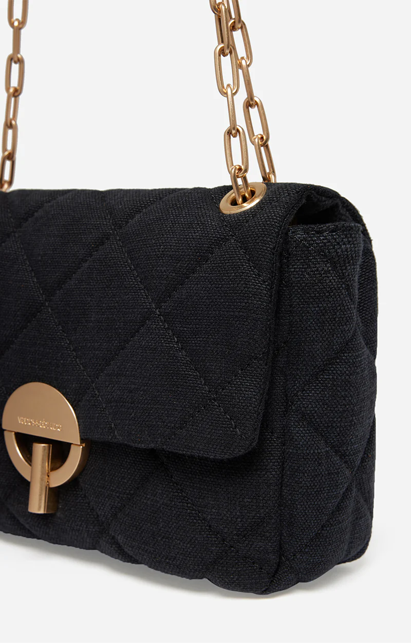 VANESSA BRUNO - Moon Bag Linen - Noir