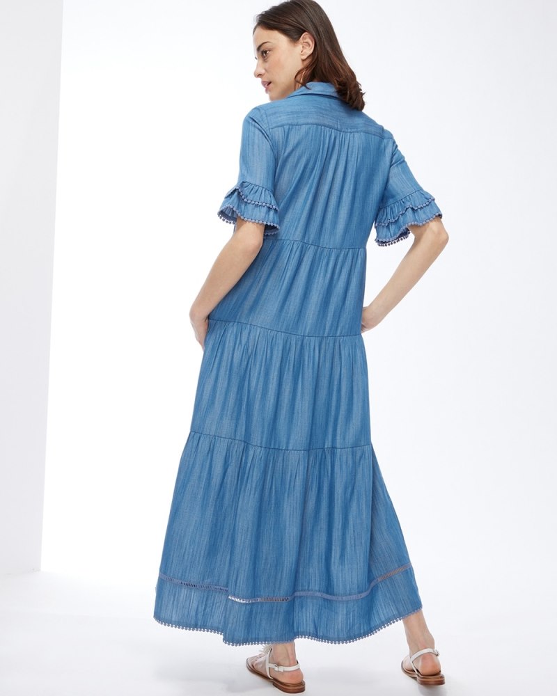 Tencel Tiered Sundress Bay Indigo