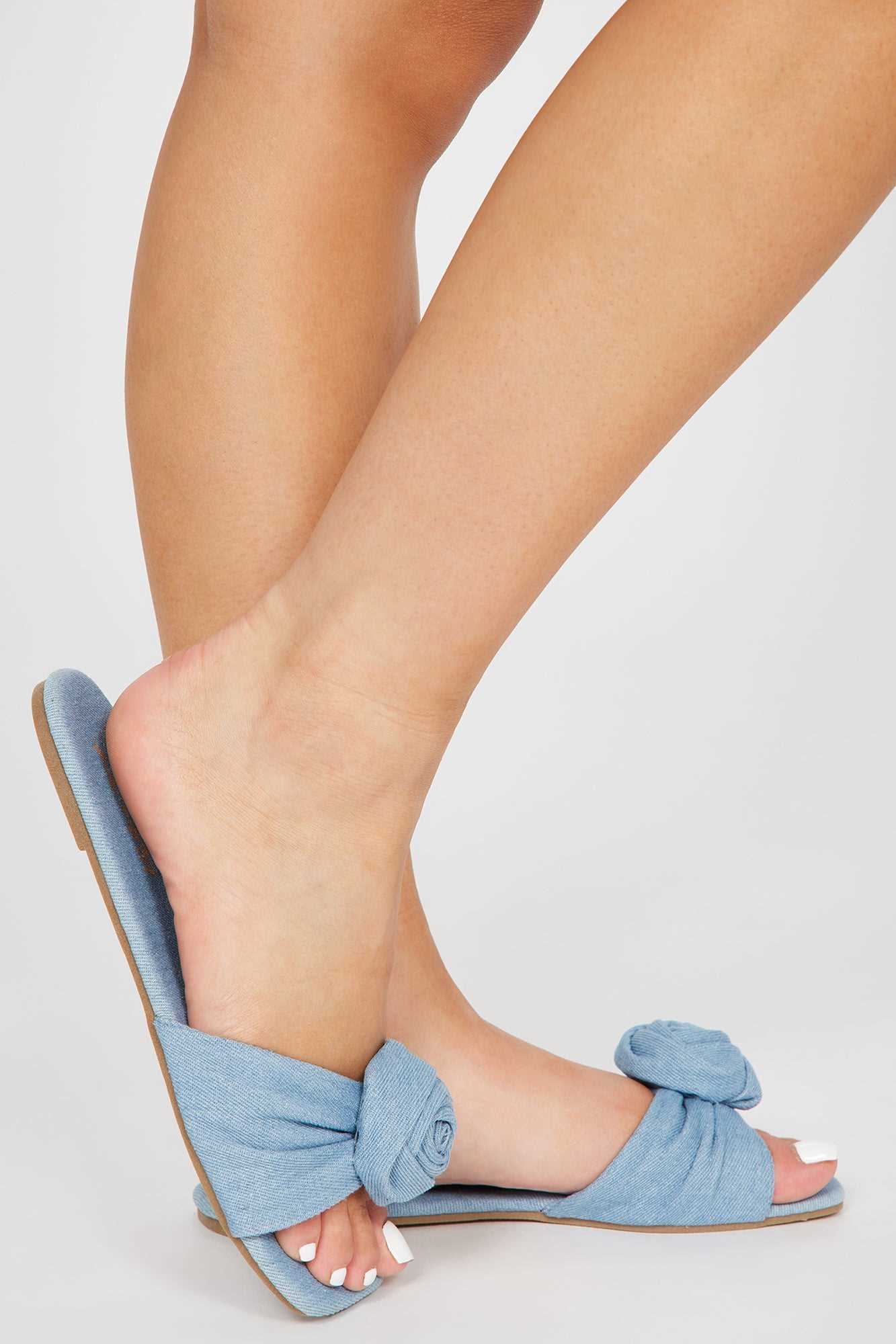 Made Of Love Flat Sandals   Denim