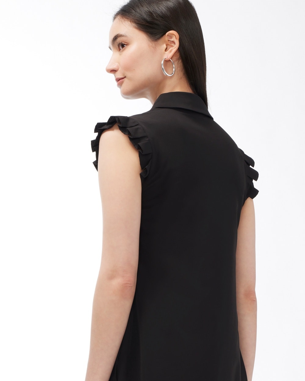 Zenergy UPF Ruffle Neck Dress Black